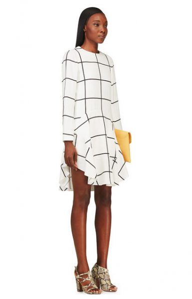 Chloe Window Pane Check Flutter Dress